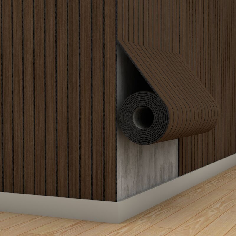 कल्याणकारी गृह सजावट के लिए IXPE फोम परत के साथ नरम लकड़ी के स्लैट दीवार पैनल